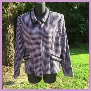 Purple/Black Houndstooth Blazer
